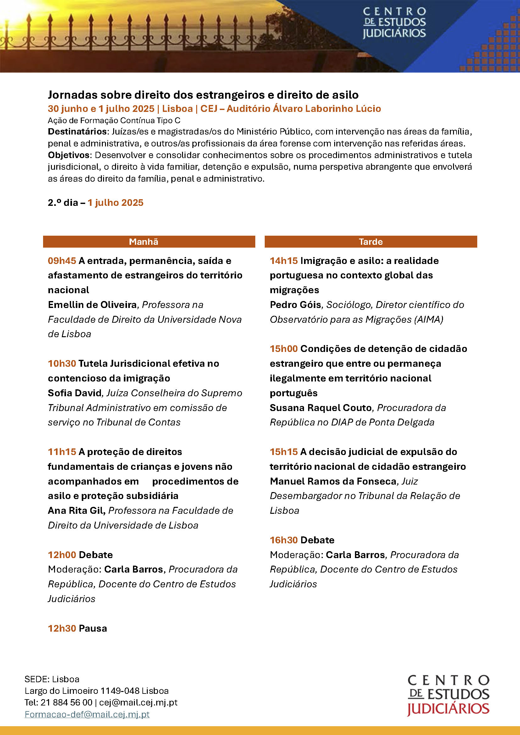 Programa - 1 de julho