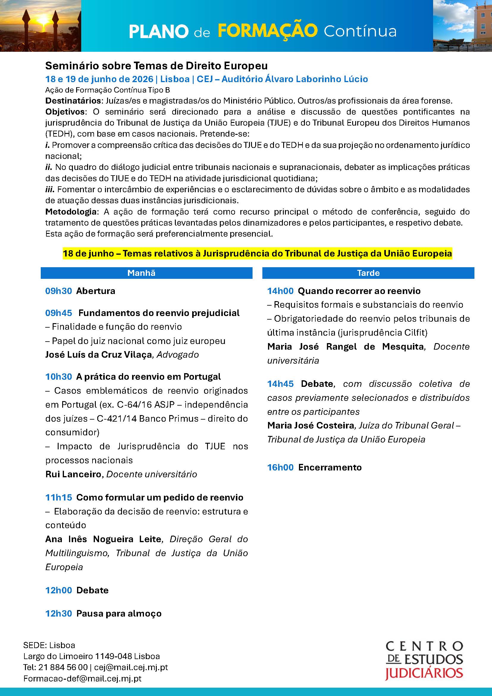 Programa - 18 de junho