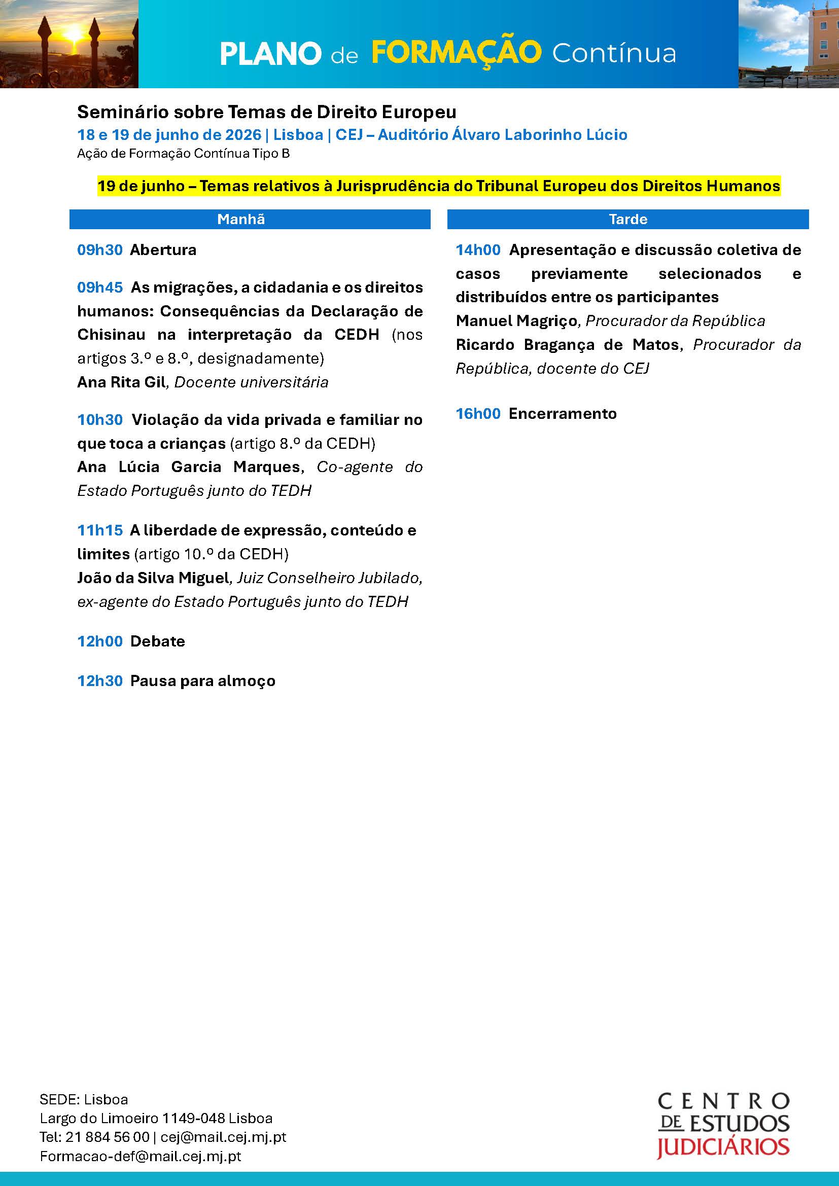 Programa - 19 de junho