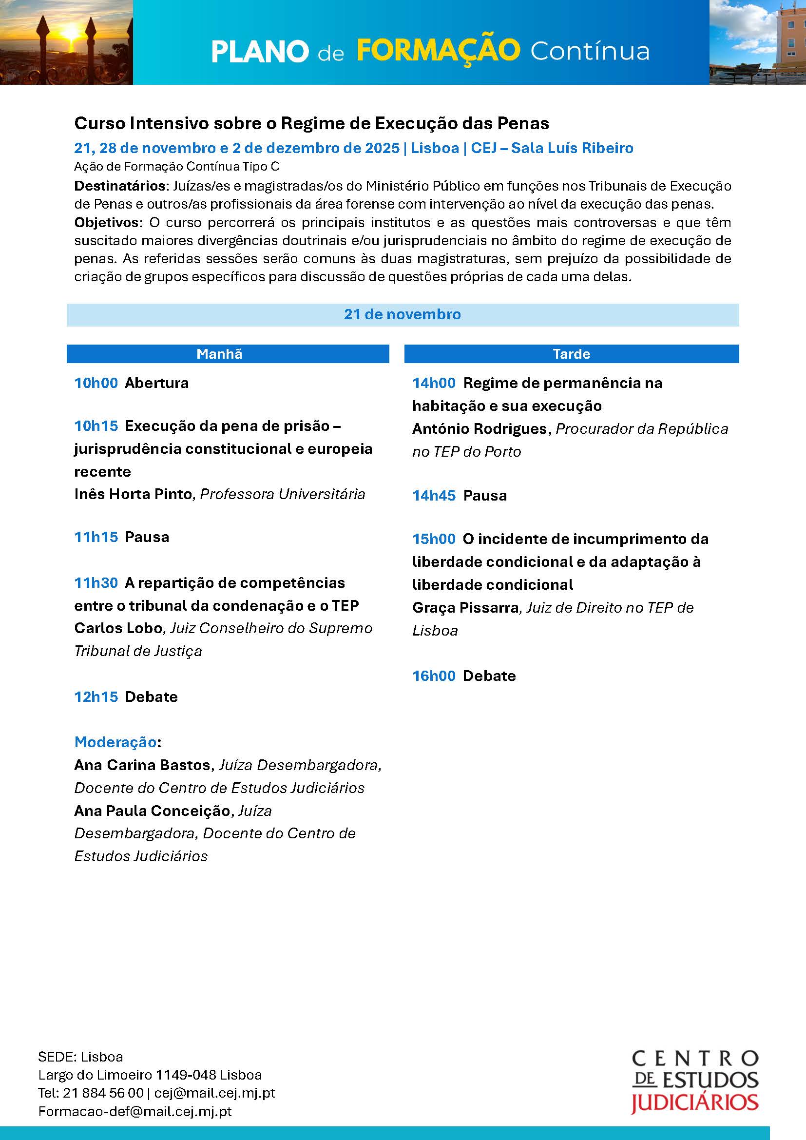 Programa - 21 de novembro